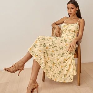 REFORMATION Bran Dress in Lemon Meringue